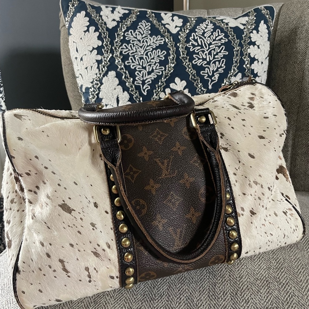 Louis Vuitton Upcycled cow print dr duffle bag  purse 👜 💕